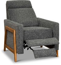 Modern Granite Gray Pushback Recliner - Cush-2