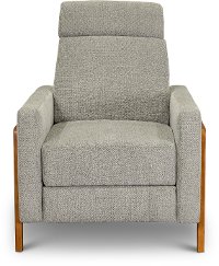 Modern Ash Gray Pushback Recliner - Cush