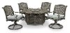 Gray Metal 5 Piece Fire Pit Set - Macan