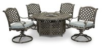 Gray Metal 5 Piece Fire Pit Set - Macan