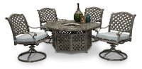 Gray Metal 5 Piece Fire Pit Set - Macan-2