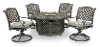 Macan Gray Metal 5 Piece Fire Pit Set