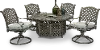 Macan Gray Metal 5 Piece Fire Pit Set