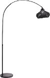 Brushed Nickel Steel Black Arch Floor Lamp with String Shade - Indio