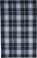 5 x 8 Medium Plaid Gray and Blue Indoor-Outdoor Rug - Crosby