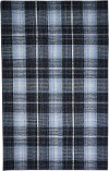 Clearance 5 x 8 Medium Plaid Gray and Blue Indoor-Outdoor Rug - Crosby