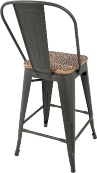 CS-ORHB-GY+BN2 Industrial Gray and Brown Counter Height Stool with Back (Set of 2) - Oregon-4