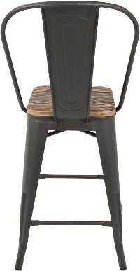 CS-ORHB-GY+BN2 Industrial Gray and Brown Counter Height Stool with Back (Set of 2) - Oregon-5