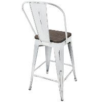 CS-ORHB-VW+E2 Industrial White and Espresso Counter Height Stool with Back (Set of 2) - Oregon-3