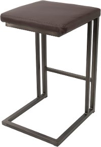 CS-RMN-AN+E2 Industrial Antique Metal and Brown 26 Inch Counter Height Stool (Set of 2) - Roman-3