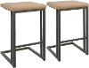 CS-RMN-GY+CAM2 Industrial Gray and Camel 26 Inch Counter Height Stool (Set of 2) - Roman
