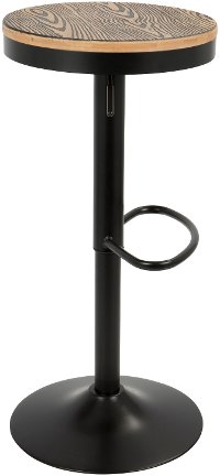 BS-TW-DAK-BK2 Black and Brown Round Adjustable Bar Stool (Set of 2) - Dakota-2