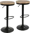 BS-TW-DAK BK2 Dakota Black Adjustable Bar Stool - Set of 2