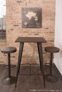 BS-DAK-AN+BN2 Antique Brown Round Adjustable Bar Stool (Set of 2) - Dakota-2