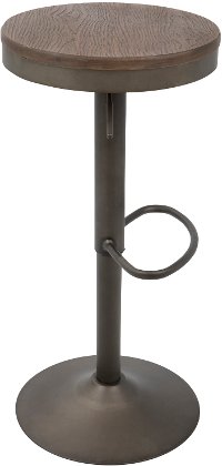 BS-DAK-AN+BN2 Antique Brown Round Adjustable Bar Stool (Set of 2) - Dakota-3