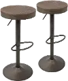 BS-DAK AN+BN2 Dakota Espresso Round Adjustable Bar Stool - Set of 2
