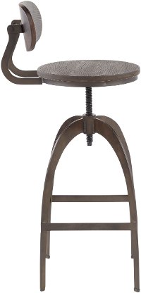 BS-DAKMB-ANE Antique Metal and Espresso Adjustable Bar Stool with Back - Dakota-2