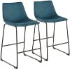 B26-DUKZ-BK+BU2 Blue and Black 26 Inch Counter Height Stool (Set of 2) - Duke