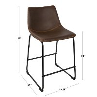 B26-DUKZ-BK+BU2 Blue and Black 26 Inch Counter Height Stool (Set of 2) - Duke-4