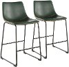 B26-DUKZ-BK+GN2 Green and Black 26 Inch Counter Height Stool (Set of 2) - Duke