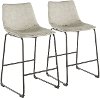 B26-DUKZ-BKLGY2 Light Gray and Black 26 Inch Counter Height Stool (Set of 2) - Duke