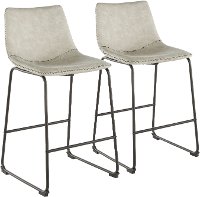 B26-DUKZ-BKLGY2 Light Gray and Black 26 Inch Counter Height Stool (Set of 2) - Duke