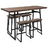 C-GEO5-BK+BN Industrial Black and Brown 5 Piece Counter Height Dining Set - Geo
