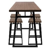 C-GEO5-BK+BN Industrial Black and Brown 5 Piece Counter Height Dining Set - Geo-2