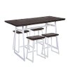 C-GEO5-VW+E Industrial White and Brown 5 Piece Counter Height Dining Set - Geo