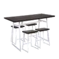 C-GEO5-VW+E Industrial White and Brown 5 Piece Counter Height Dining Set - Geo