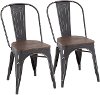 DC-OR-VBK+E2 Farmhouse Black and Brown Dining Room Chair (Set of 2) - Oregon
