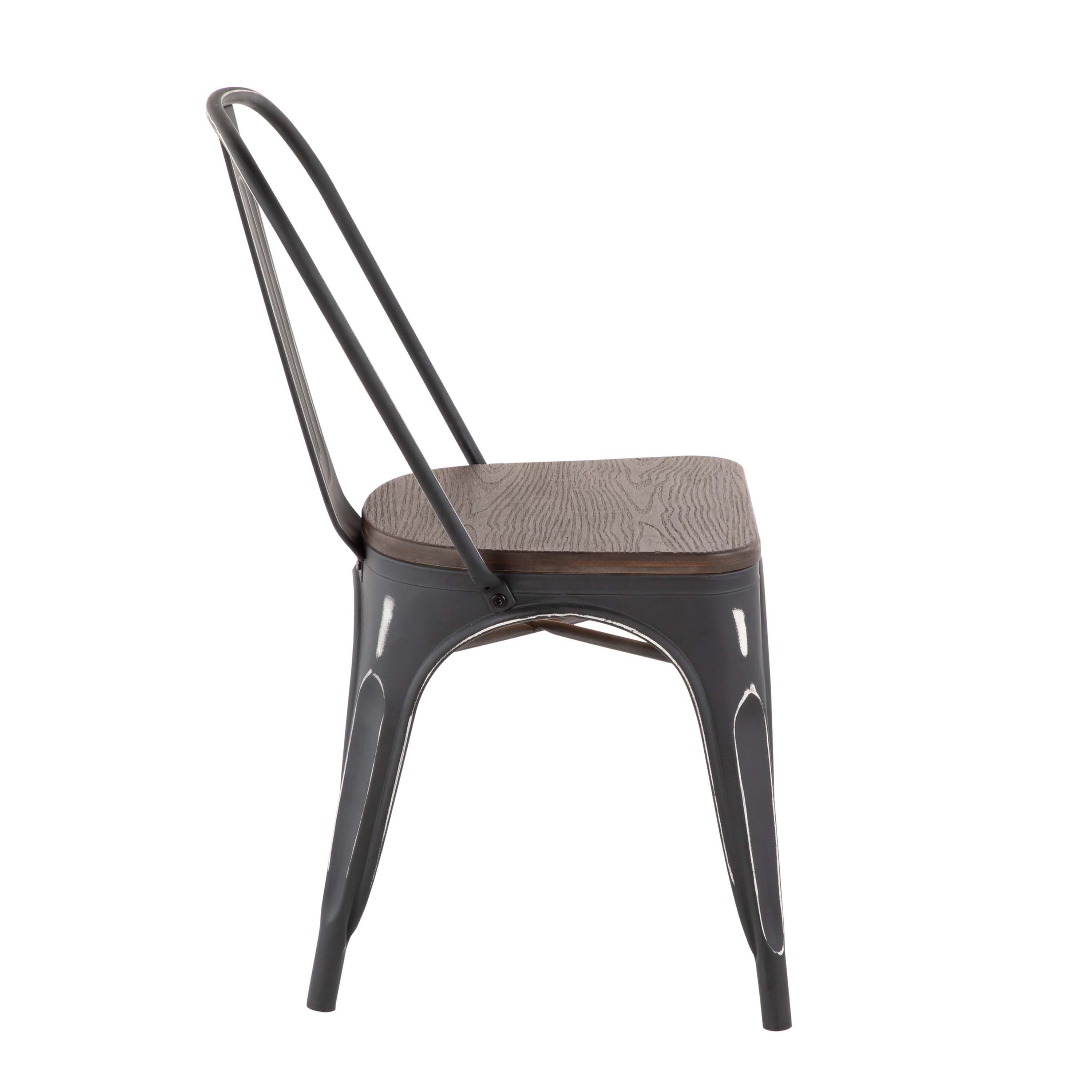 DC-OR-VBK+E2 Farmhouse Black and Brown Dining Room Chair (Set of 2) - Oregon-2