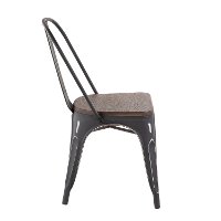 DC-OR-VBK+E2 Farmhouse Black and Brown Dining Room Chair (Set of 2) - Oregon-2