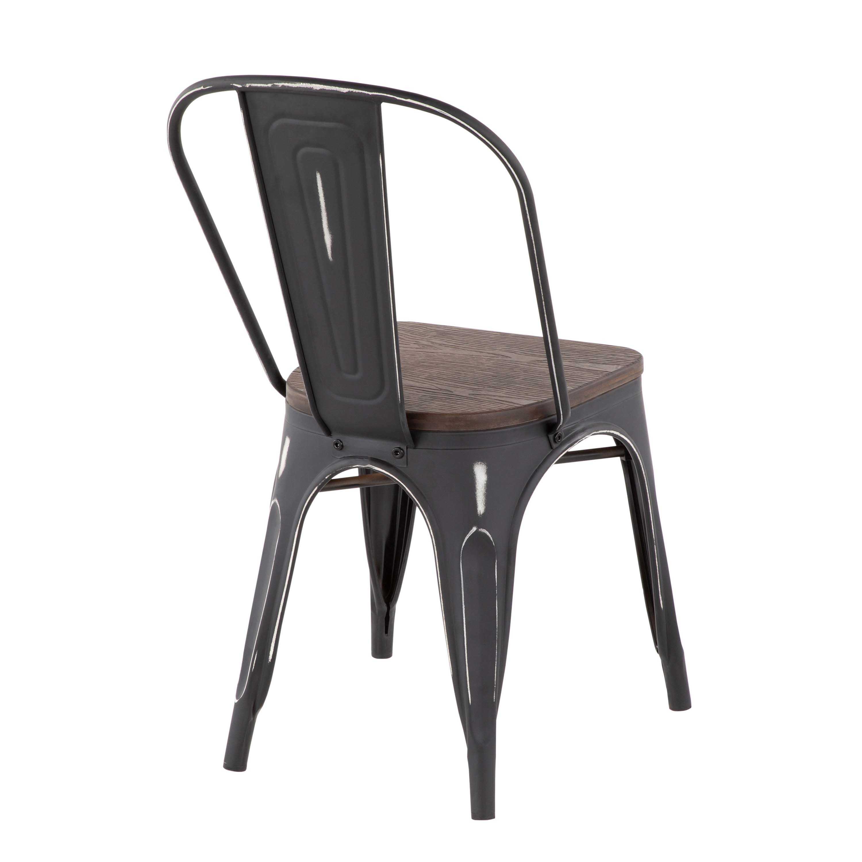 DC-OR-VBK+E2 Farmhouse Black and Brown Dining Room Chair (Set of 2) - Oregon-3