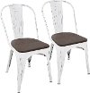 DC-OR-VW+E2 Farmhouse White and Brown Dining Room Chair (Set of 2) - Oregon