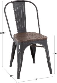 DC-OR-VW+E2 Farmhouse White and Brown Dining Room Chair (Set of 2) - Oregon-4