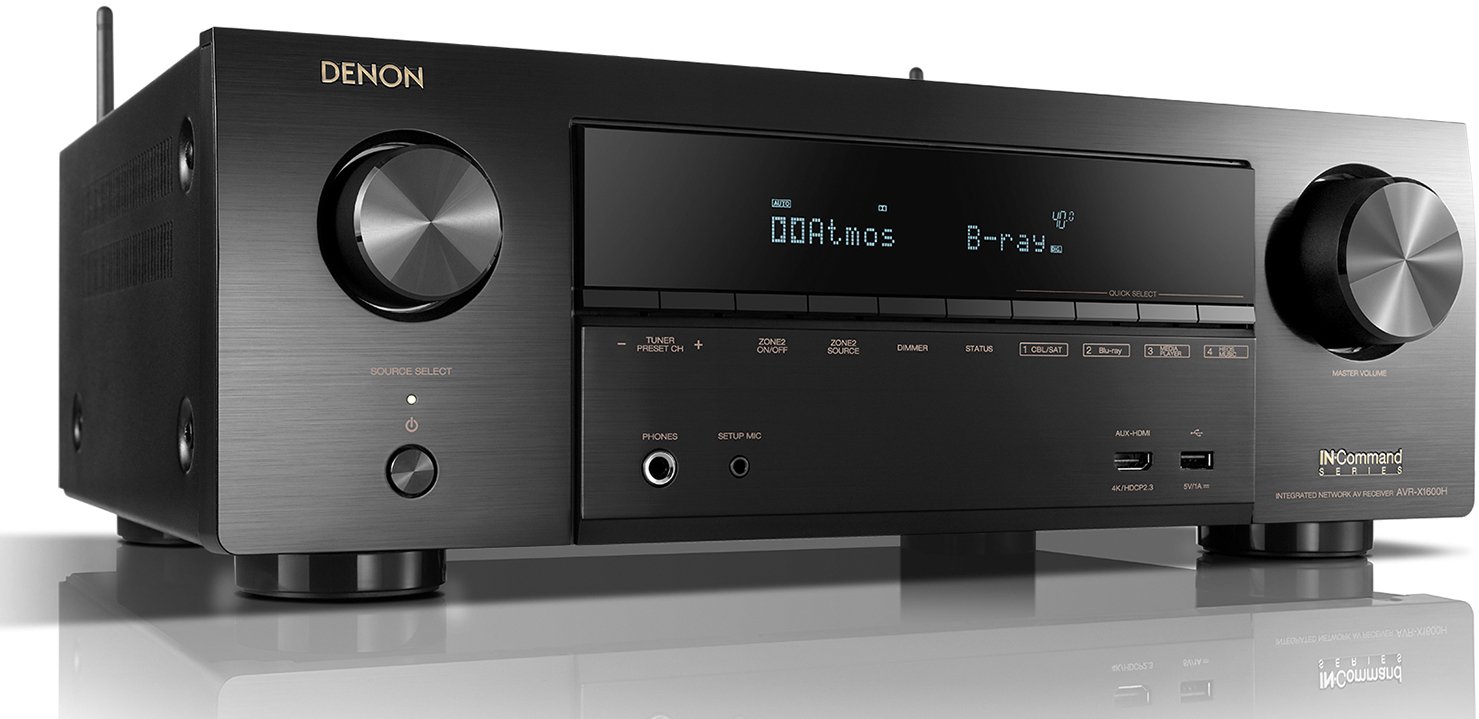 AVR-X1600H Denon 4K Ultra HD 7.2 Channel AV Receiver with 80W per Channel AVR-X1600H-1
