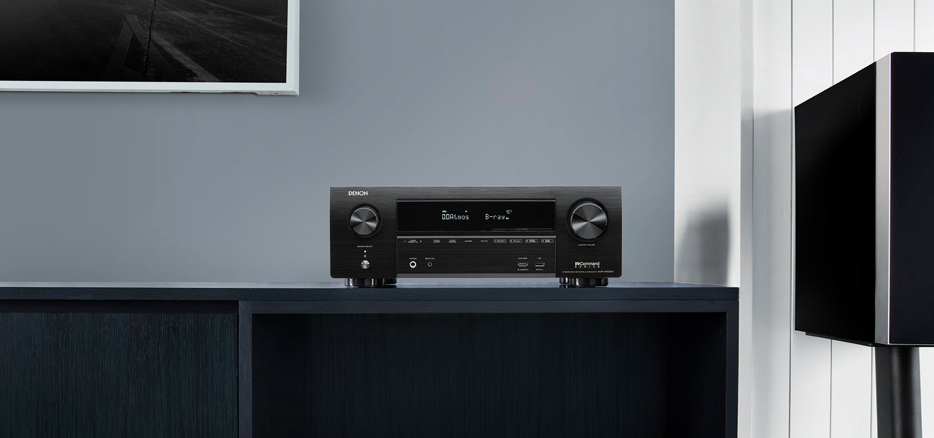 AVR-X1600H Denon 4K Ultra HD 7.2 Channel AV Receiver with 80W per Channel AVR-X1600H-4