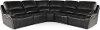 Cyclone Dark Gray Leather-Match 5 Piece Power Reclining Sectional Sofa - Potter