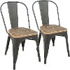 DC-TW-OR2 Farmhouse Gray and Brown Dining Room Chair (Set of 2) - Oregon