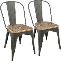DC-TW-OR2 Farmhouse Gray and Brown Dining Room Chair (Set of 2) - Oregon