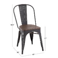 DC-TW-OR2 Farmhouse Gray and Brown Dining Room Chair (Set of 2) - Oregon-4