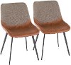 DC-OTLW-BK+BN2 Industrial Faux Leather and Fabric Dining Room Chair (Set of 2) - Outlaw