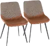 DC-OTLW-BK+BN2 Industrial Faux Leather and Fabric Dining Room Chair (Set of 2) - Outlaw