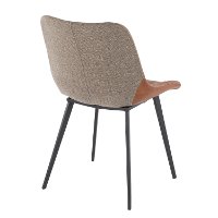 DC-OTLW-BK+BN2 Industrial Faux Leather and Fabric Dining Room Chair (Set of 2) - Outlaw-3