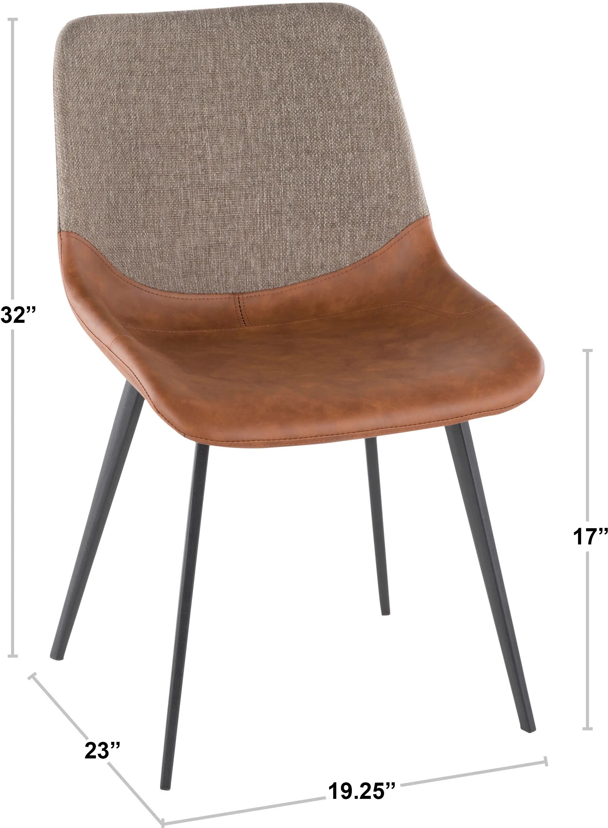 DC-OTLW-BKBNGY2 Industrial Gray and Brown Dining Room Chair (Set of 2) - Outlaw-4