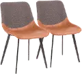 DC-OTLW-BKBNGY2 Outlaw Gray and Brown Dining Chair, Set of 2