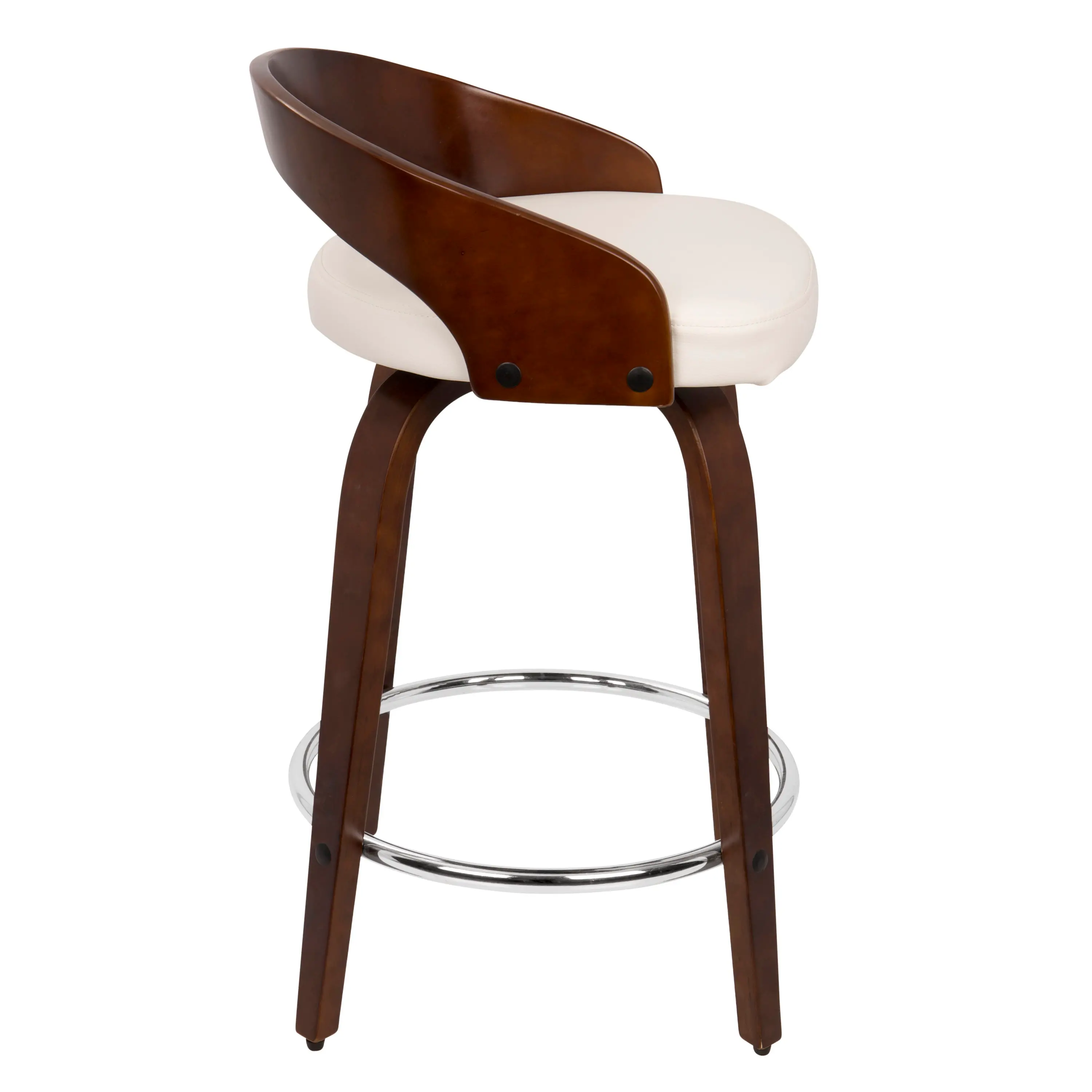 B24-GROTTOR-CHW2 Mid Century Cherry and White 24 Inch Counter Height Stools (Set of 2) - Grotto-2