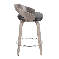 B24-GROTTOR-LGY+BK2 Mid Century Gray and Black 24 Inch Counter Height Stools (Set of 2) - Grotto-2