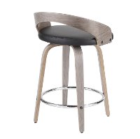 B24-GROTTOR-LGY+BK2 Mid Century Gray and Black 24 Inch Counter Height Stools (Set of 2) - Grotto-3